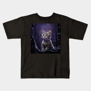 Arctic Silver Bengal Kitty Kids T-Shirt